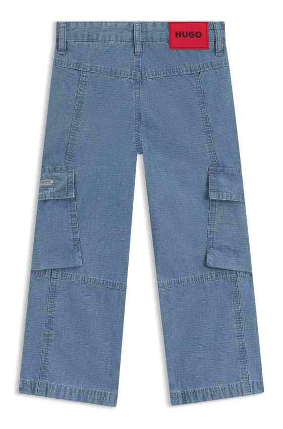 Kids’ jeans in blue cotton ripstop Kids’ jeans in blue cotton ripstop