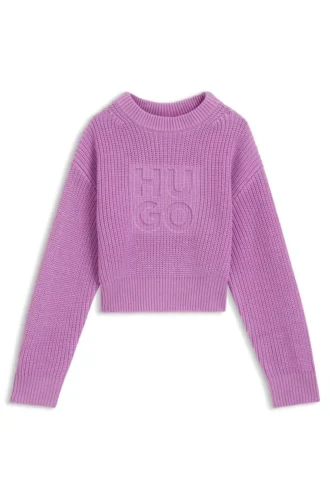 Kids’ knit sweater with stacked logo