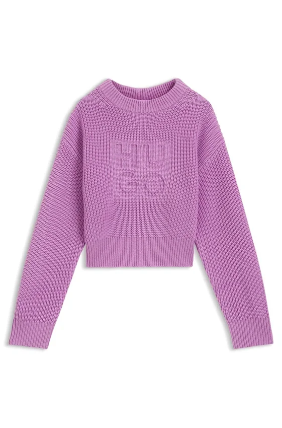 Kids’ knit sweater with stacked logo Kids’ knit sweater with stacked logo
