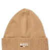 Kids’ knitted beanie hat with rubber-effect logo Kids’ knitted beanie hat with rubber-effect logo