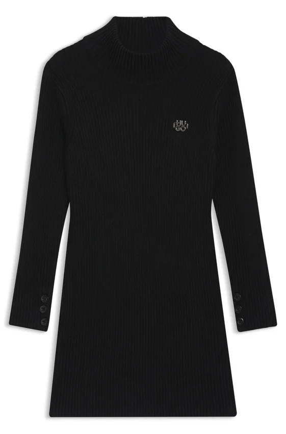 Kids’ knitted dress with stacked logo Kids’ knitted dress with stacked logo