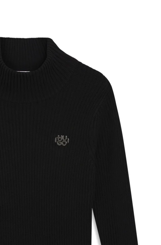 Kids’ knitted dress with stacked logo Kids’ knitted dress with stacked logo