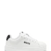 Kids’ lace-up sneakers in leather and fabric Kids’ lace-up sneakers in leather and fabric
