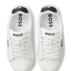 Kids’ lace-up sneakers in leather and fabric Kids’ lace-up sneakers in leather and fabric