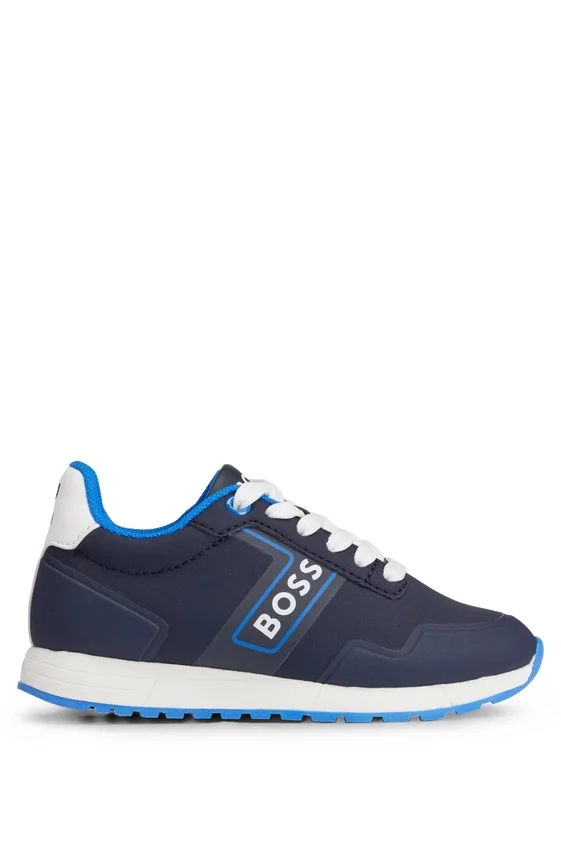 Kids’ lace-up trainers with logo details Kids’ lace-up trainers with logo details