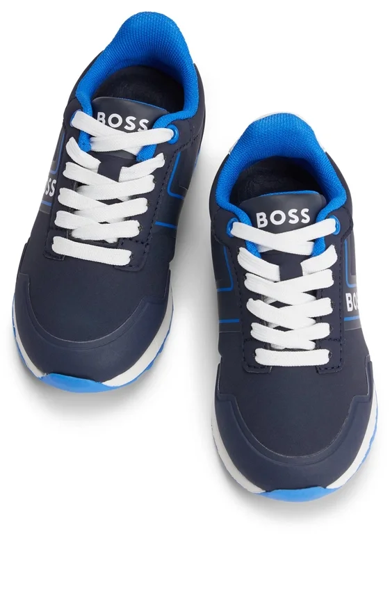 Kids’ lace-up trainers with logo details Kids’ lace-up trainers with logo details