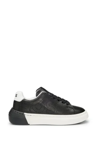 Kids’ lace-up trainers with perforated logo