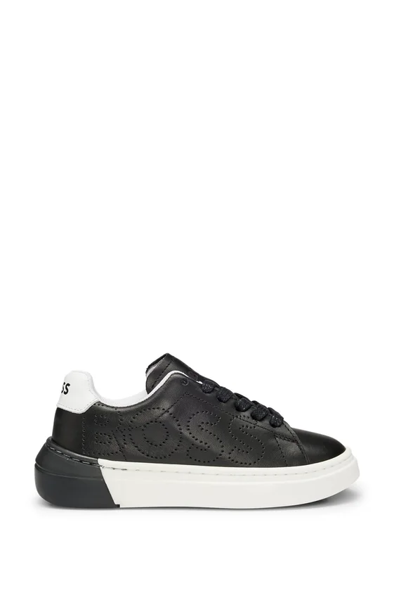 Kids’ lace-up trainers with perforated logo Kids’ lace-up trainers with perforated logo