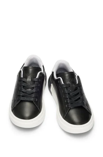 Kids’ lace-up trainers with perforated logo
