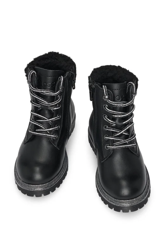 Kids’ leather boots with Double B monogram Kids’ leather boots with Double B monogram