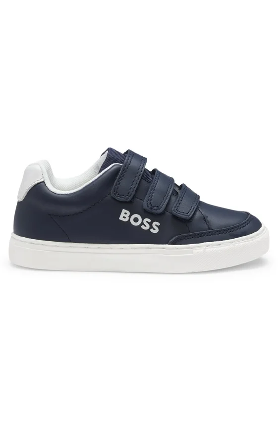 Kids’ leather trainers with logo prints Kids’ leather trainers with logo prints