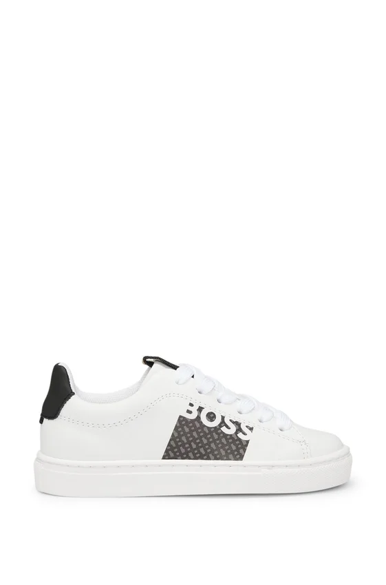 Kids’ leather trainers with logos and monograms Kids’ leather trainers with logos and monograms