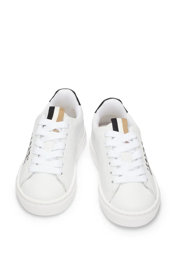 Kids’ leather trainers with logos and monograms Kids’ leather trainers with logos and monograms