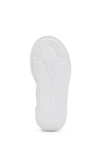 Kids’ leather trainers with perforated logo