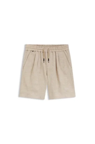 Kids’ linen-blend shorts with a drawstring waist