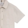 Kids’ linen-cotton shirt with embroidered logo Kids’ linen-cotton shirt with embroidered logo
