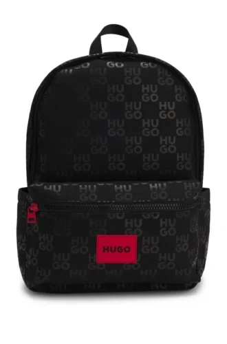 Kids’ logo-badge backpack with monograms