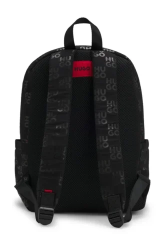 Kids’ logo-badge backpack with monograms