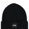 Kids’ logo-badge beanie hat with double layer
