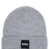 Kids’ logo-badge beanie hat with double layer