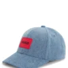 Kids’ logo-badge cap in cotton denim