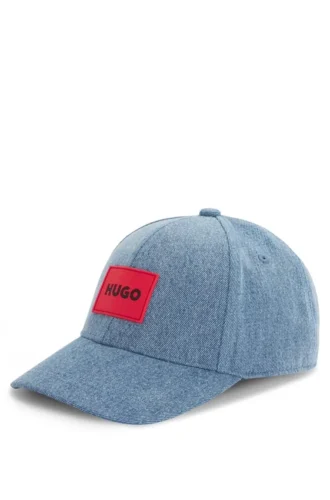 Kids’ logo-badge cap in cotton denim