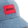 Kids’ logo-badge cap in cotton denim
