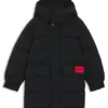 Kids’ logo-badge jacket with hood