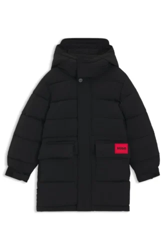 Kids’ logo-badge jacket with hood