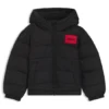 Kids’ logo-badge jacket with water-repellent finish