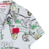 Kids’ logo-badge shirt with all-over print