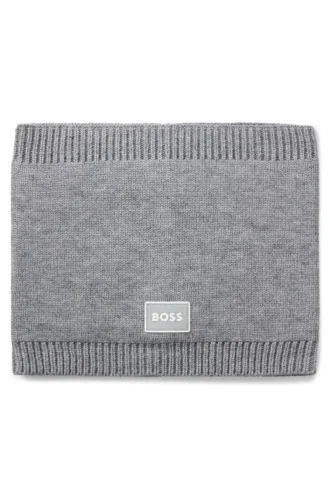 Kids’ logo-badge snood with twisted knit