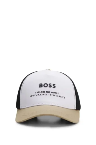 Kids’ logo cap in cotton and mesh