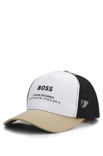Kids’ logo cap in cotton and mesh