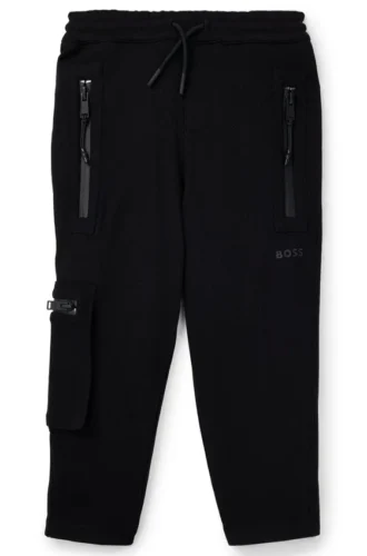 Kids’ logo-detail tracksuit bottoms in stretch piqué