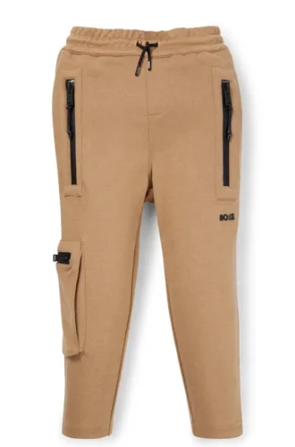 Kids’ logo-detail tracksuit bottoms in stretch piqué