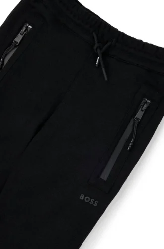 Kids’ logo-detail tracksuit bottoms in stretch piqué
