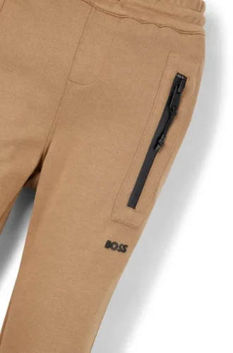Kids’ logo-detail tracksuit bottoms in stretch piqué