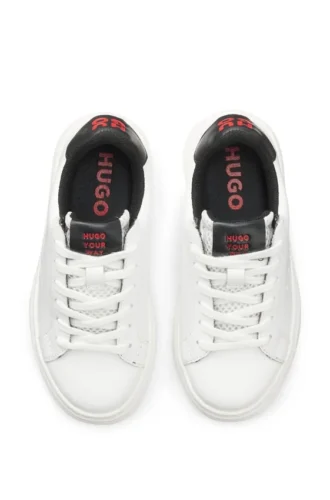 Kids’ logo-detail trainers in leather