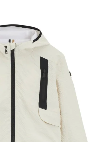 Kids’ logo-detail windbreaker in seersucker