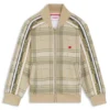 Kids’ logo-label jacket with check