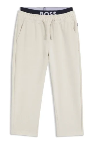 Kids’ logo-label tracksuit bottoms in velvet