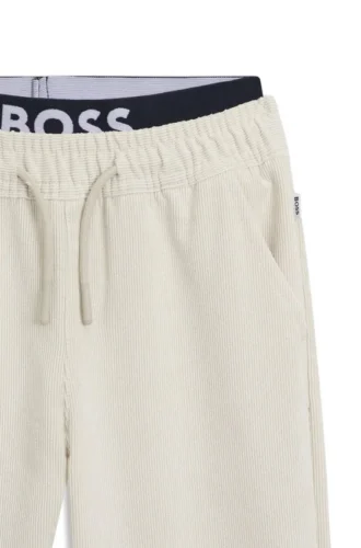 Kids’ logo-label tracksuit bottoms in velvet