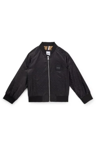 Kids’ logo-patch jacket with monograms