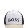 Kids’ logo-print cap with colour-blocking
