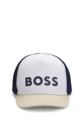Kids’ logo-print cap with colour-blocking
