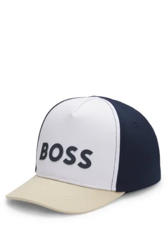 Kids’ logo-print cap with colour-blocking