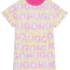 Kids’ logo-print dress in a cotton blend