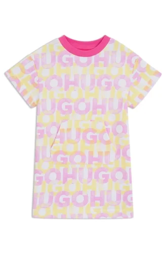 Kids’ logo-print dress in a cotton blend
