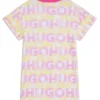 Kids’ logo-print dress in a cotton blend